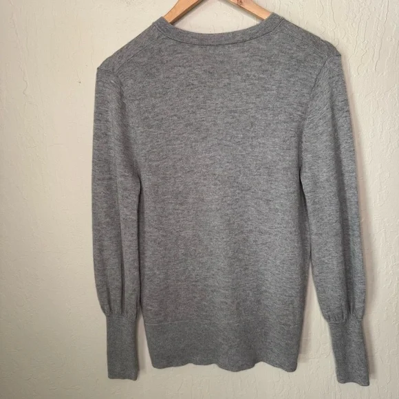 SUNDANCE Afterlight Gray Embroidered Cardigan Merino Wool Cotton Embellished SM - Picture 8 of 16